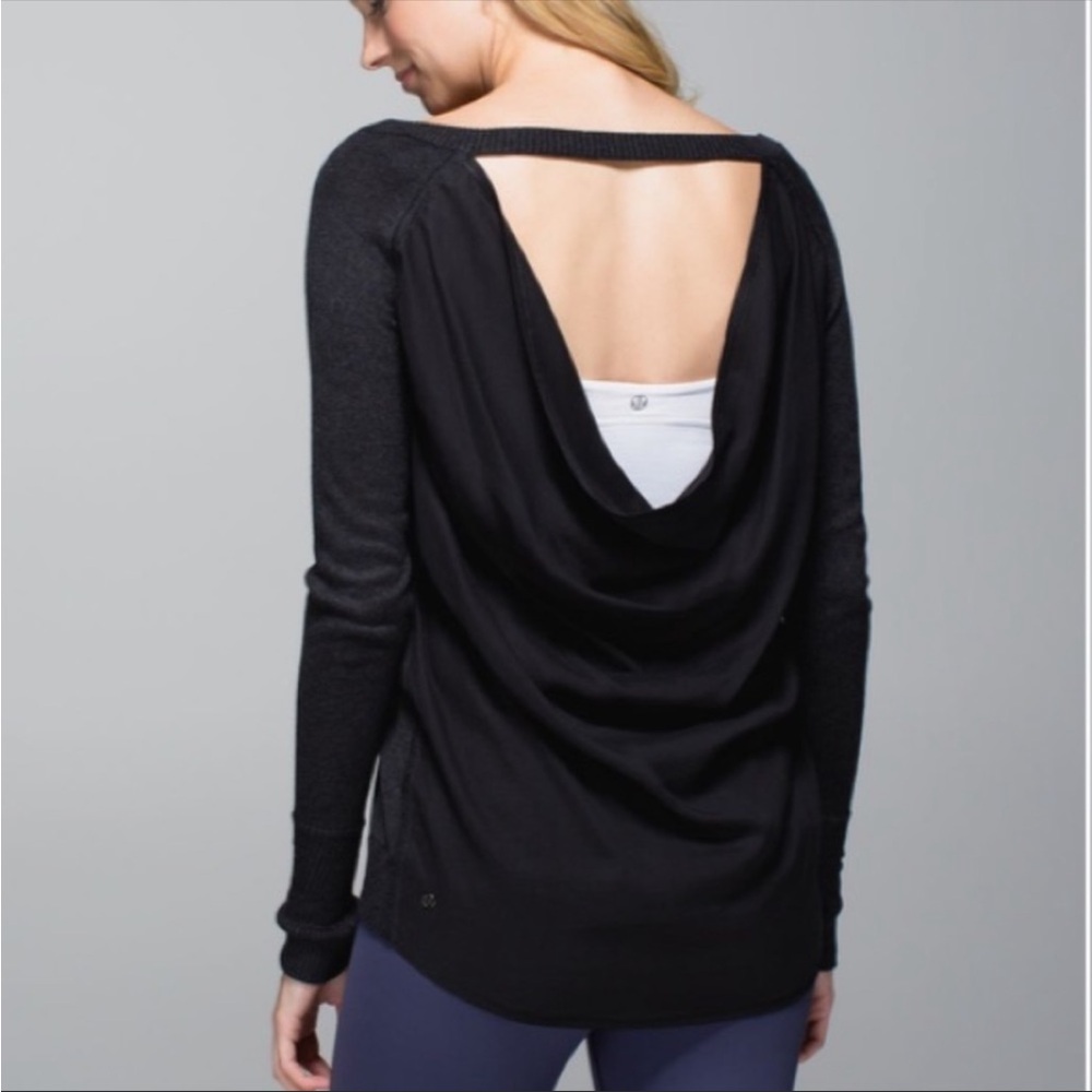 Lululemon Charcoal Long Sleeve V-Neck Top